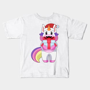 Unicorn Christmas Package Kids T-Shirt